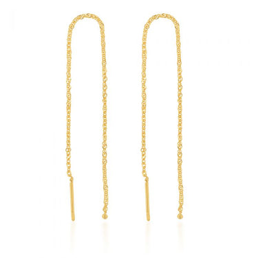 9ct Yellow Gold Singapore Chain Threader Drop Earrings