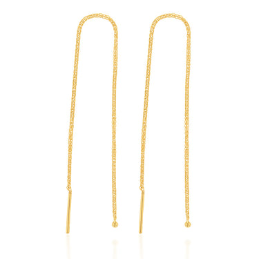 9ct Yellow Gold Chain Threader Drop Earrings