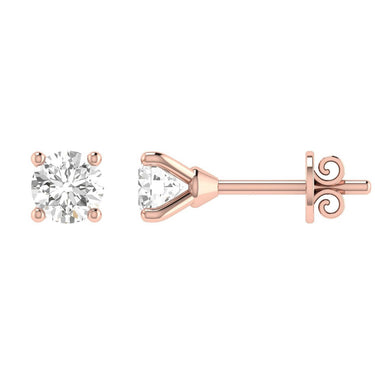 Ice Jewellery Diamond Stud Earrings with 1.00ct Diamonds in 18K Rose Gold - 18RCE100 | Ice Jewellery Australia