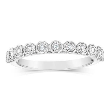 Sterling Silver Eternity Ring with 1/10 Carat Natural Diamonds