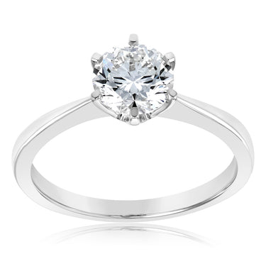 Certified Luminesce Lab Grown 1 Carat Solitaire Engagement Ring in 18ct White Gold