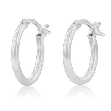 Sterling Silver Plain 10mm Hoop Earrings