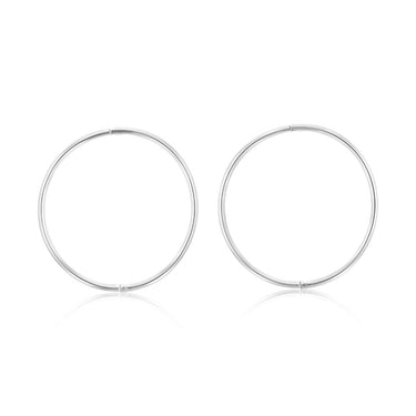 Sterling Silver Plain 25mm Sleeper Earrings