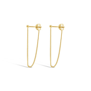 Ichu Tiny Ball Chain Drop Earrings Gold - JP3207G | Ice Jewellery Australia