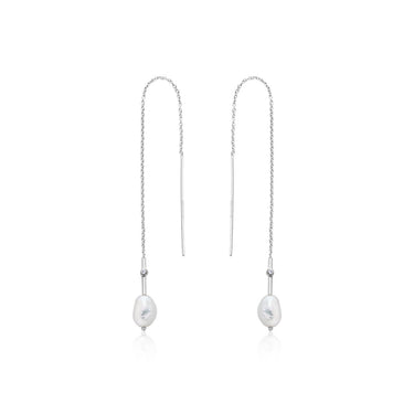 Ania Haie Pearl Threader Earrings Silver | Ice Jewellery Australia