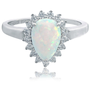 OPAL GLOW ROZELLE WHITE CREATED OPAL RING SILVER