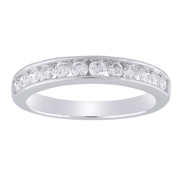 Ice Jewellery Band Ring with 0.50ct Diamond in 9K White Gold -  IGR-20773-W | Ice Jewellery Australia