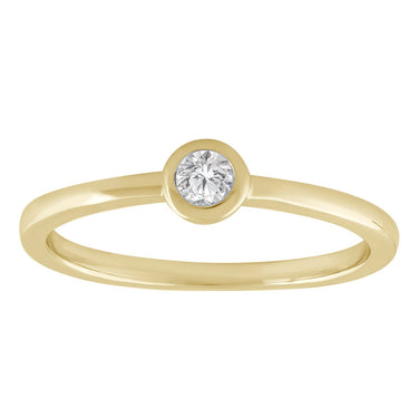 Ice Jewellery Solitaire Ring with 0.10ct Diamond in 9K Yellow Gold -  IGR-23262-0.10-Y | Ice Jewellery Australia